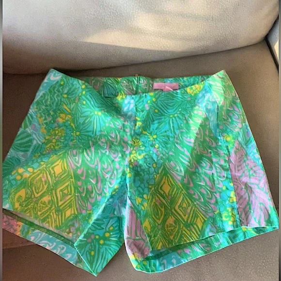 NWOT Vintage Lilly Pulitzer Dobby-Printed Deenie Shorts In Multi Sundance Print - Picture 11 of 17